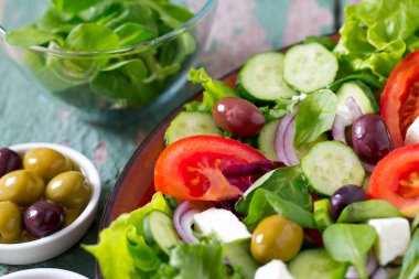 İştah açıcı taze Yunan salatası