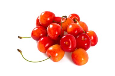 beyaz izole sarı ve pembe kiraz