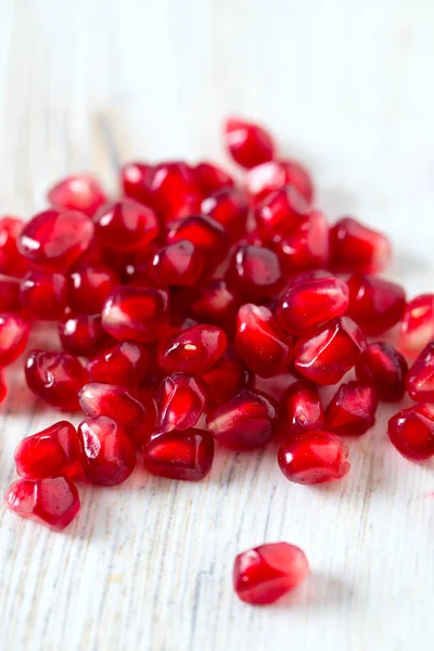 Pomegranate Seeds Wooden Surface — Stock Photo, Image