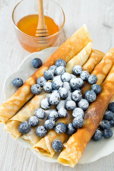 Panqueques Apetitosos Con Arándanos — Foto de Stock