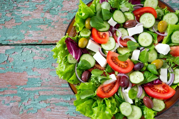 Salada Grega Fresca Apetitosa — Fotografia de Stock