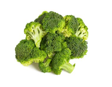 Brokoli beyaza izole edilmiş.