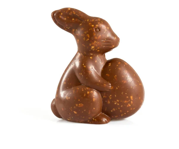 Шоколадный Кролик Изолирован Белом — стоковое фото