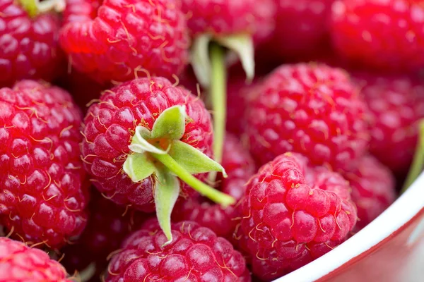 Fresh Ripe Red Raspberries — Stock Photo, Image