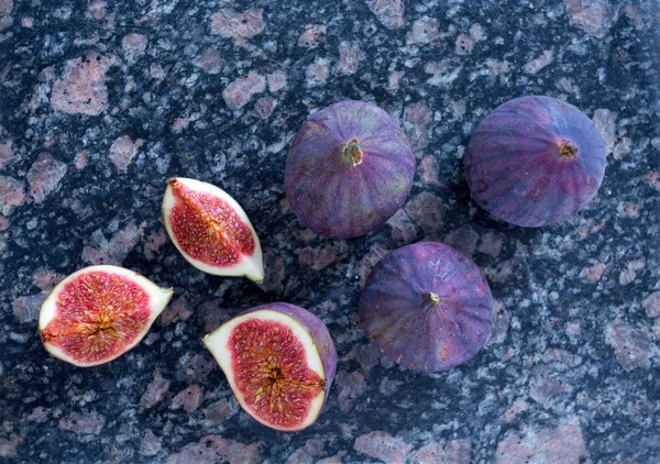 Fresh Figs Stone Background — Stock Photo, Image