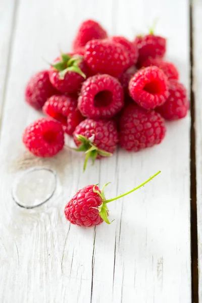 Raspberries Wooden Surface — Stock Photo, Image
