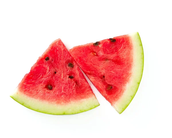 Frisch Geschnittene Wassermelone Isoliert Auf Weiß — Stockfoto