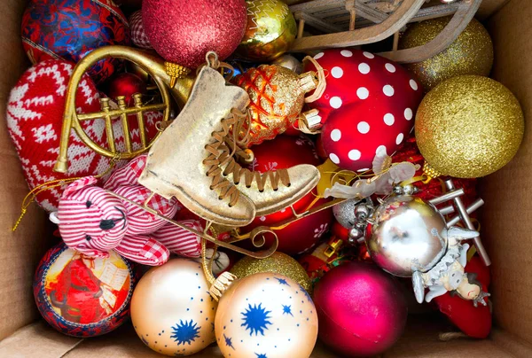 Christmas Decocations Paper Box — Stock Photo, Image