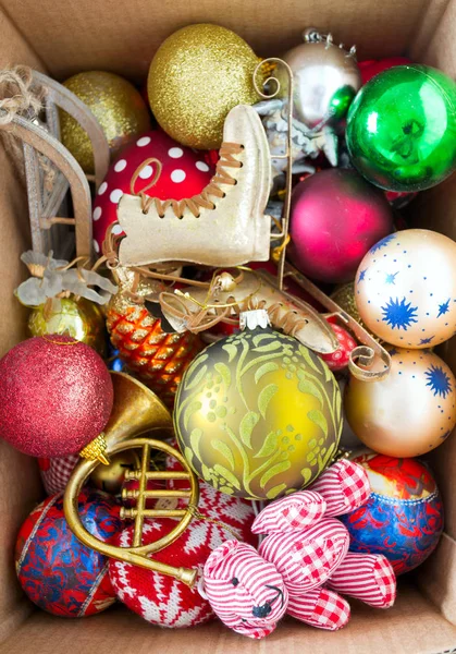 Christmas Decocations Paper Box — Stock Photo, Image