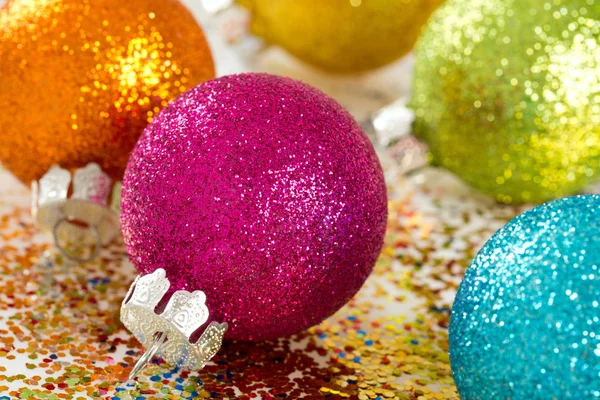 Bright Colorful Christmas Decorations — Stock Photo, Image