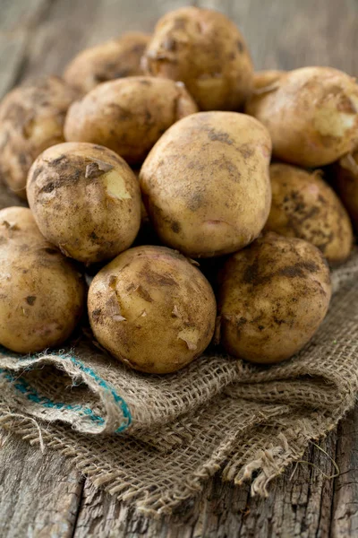 Potatoes Wooden Surface — Stock Photo, Image