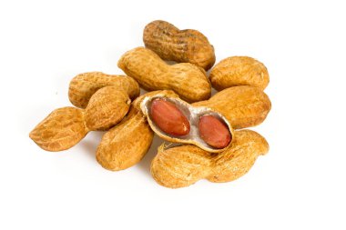 beyaz arkaplanda fıstıklar