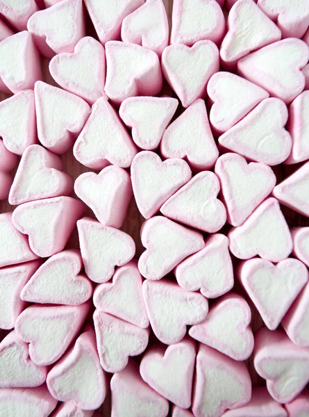 Heart Shaped Marshmallows Close — Stock Photo, Image