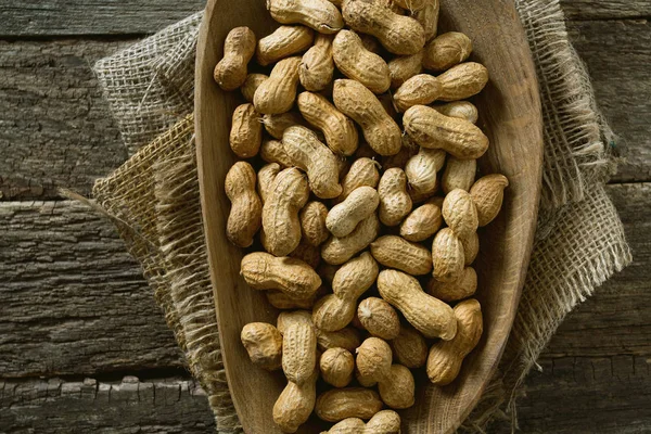 Cacahuetes Superficie Madera — Foto de Stock