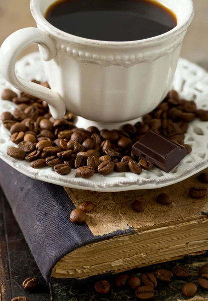 Tazza Caffè Superficie Legno — Foto Stock