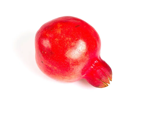 Κόκκινα Ώριμα Pomergranate Απομονωμένη Λευκό Φόντο — Φωτογραφία Αρχείου