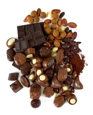 Kakao çekirdekleri ve çikolata çeşitleri 