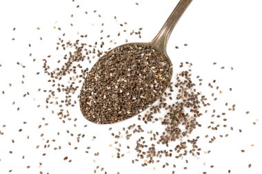 chia tohumları beyaz üzerine izole