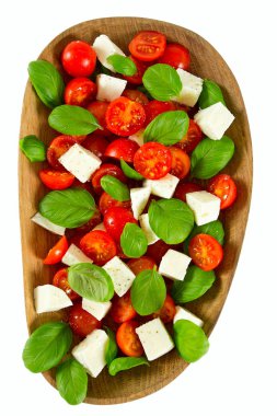 beyaz izole caprese salatası