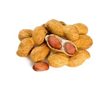 beyaz arkaplanda fıstıklar