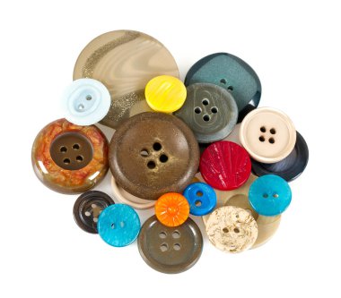 Beyaz izole dikiş düğmeleri