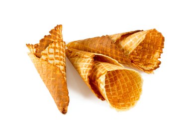 waffle konileri üzerinde beyaz izole