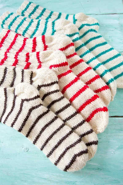 hand knitted striped socks