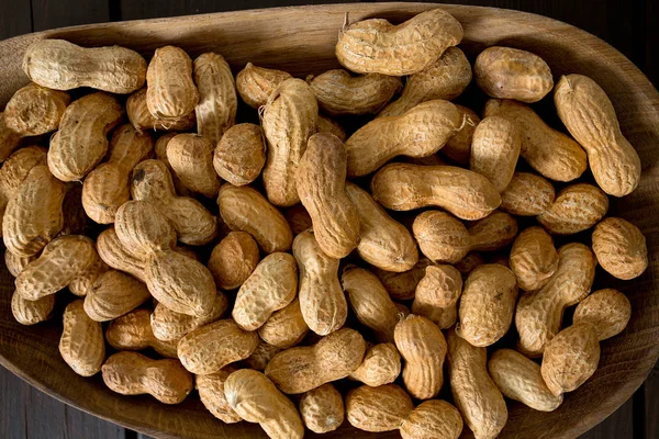 Cacahuetes Superficie Madera — Foto de Stock