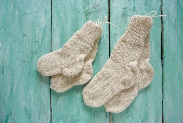 Cute Hand Knitted Socks — Stock Photo, Image