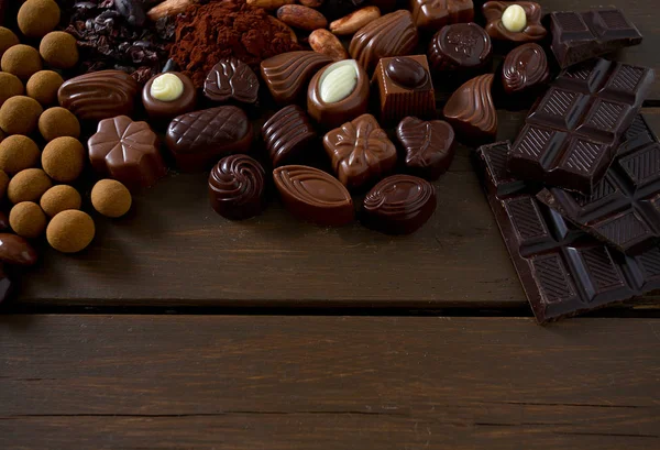 Čokoládové Bonbóny Zátiší — Stock fotografie