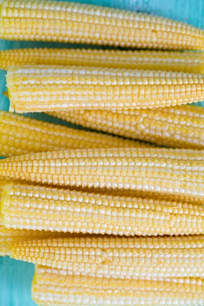 Baby Corn Wooden Surface — Stock Photo, Image