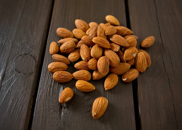 Almonds Wooden Surface — Stock Photo, Image