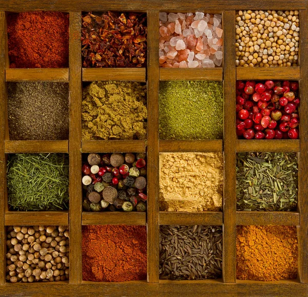 Bright Assortment Different Spices — Stock Photo, Image