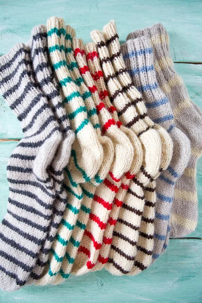 hand knitted striped socks