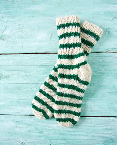 hand knitted striped socks