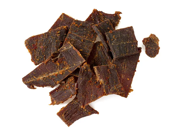 Beef Jerky Isolated White — Stock Photo, Image