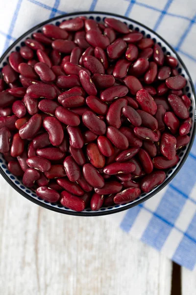 Fagioli Rossi Una Bella Ciotola Ceramica — Foto Stock