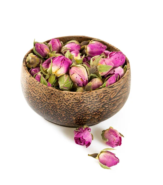 Dry Tea Rose Buds Isolated White — Stock Photo, Image