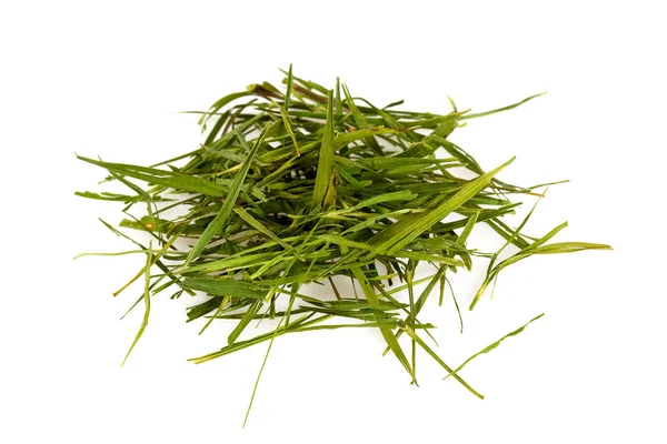 Beyaz Arka Plan Üzerinde Izole Bambu Yaprak Çay — Stok fotoğraf