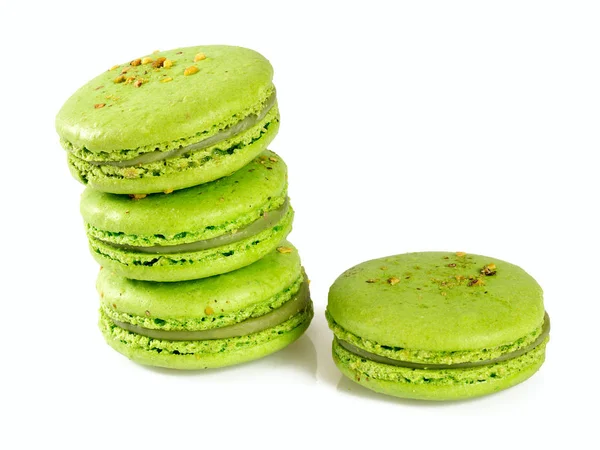 Macarrón Pistacho Aislado Blanco —  Fotos de Stock