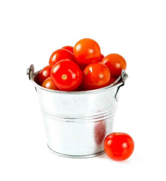 Tomates Cereja Sobre Branco — Fotografia de Stock