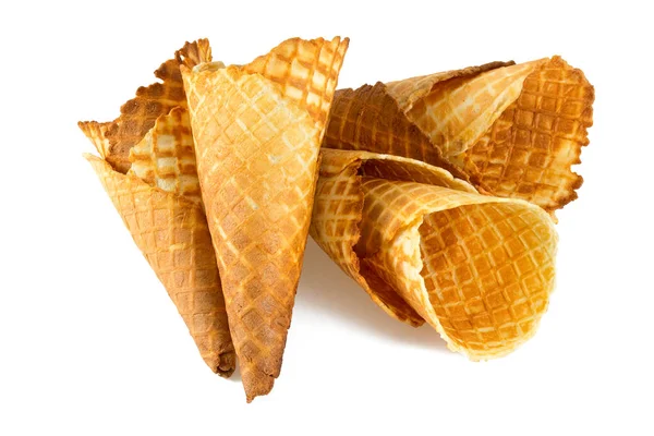 Cones Waffle Isolados Branco — Fotografia de Stock