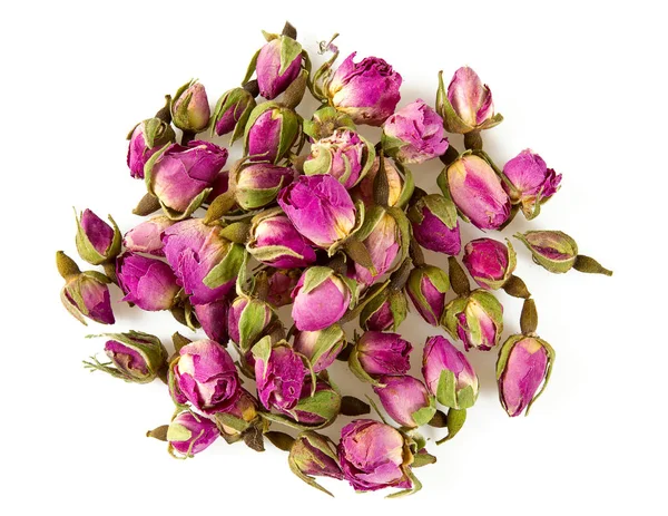 Dry Tea Rose Buds Isolated White — Stock Photo, Image