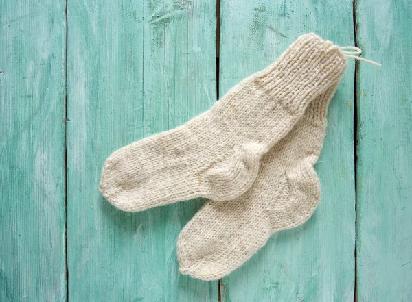 Niedliche Handgestrickte Socken — Stockfoto