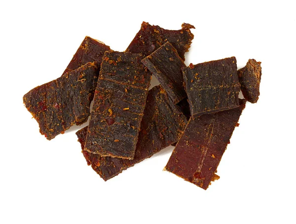 Beef Jerky Isolated White — Stock Photo, Image