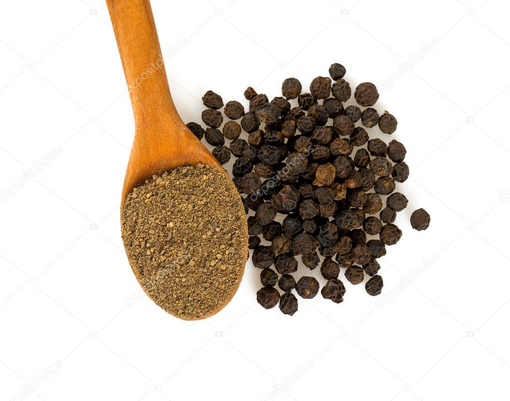 black pepper isolated on white background