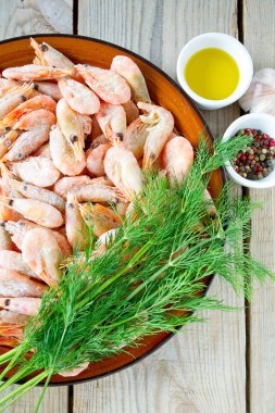 dondurulmuş karides görünümü kapatın