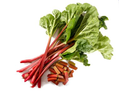 fresh rhubarb isolated on white clipart