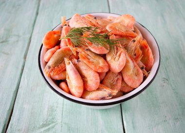 dondurulmuş karides görünümü kapatın