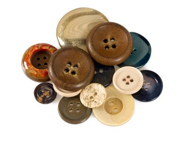 Beyaz izole dikiş düğmeleri